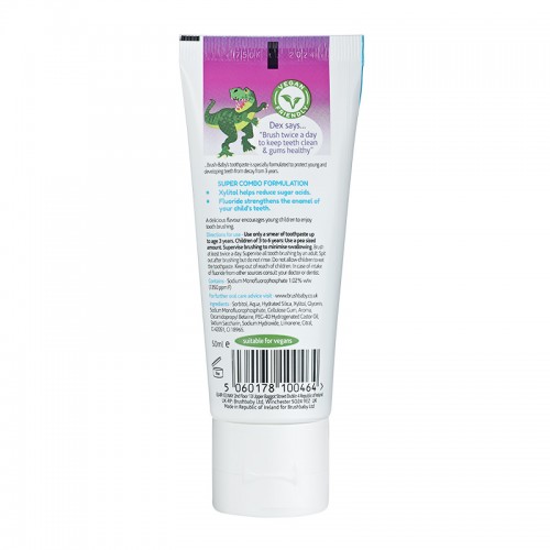 Brush-Baby Kids Dinosaur Spearmint Toothpaste with Xylitol (3 years+)